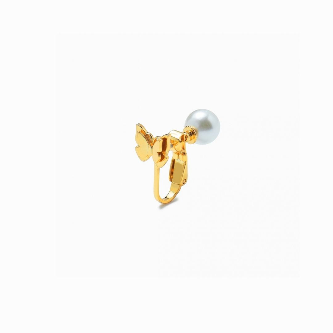 《Clip-on earrings》Butterfly Pearl Kiss（Casual）