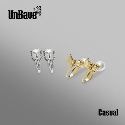 《Clip-on earrings》Butterfly Pearl Kiss（Casual）