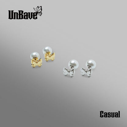 《Pierced earrings》Butterfly Pearl Kiss（Casual）
