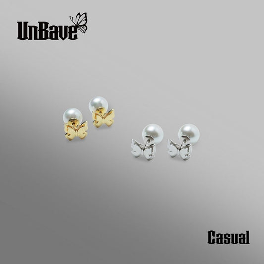 《Pierced earrings》Butterfly Pearl Kiss（Casual）