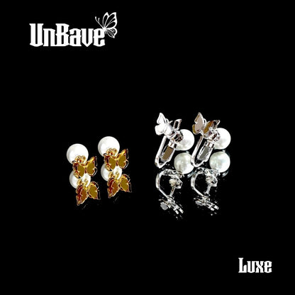 《Clip-on earrings》Butterfly Pearl Kiss（Luxe）