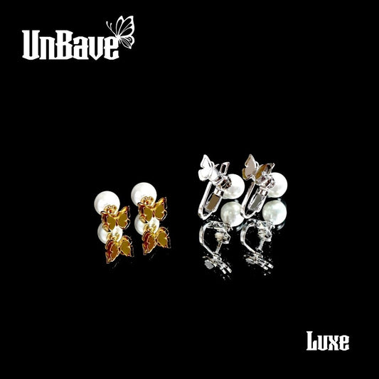 《Pierced earrings》Butterfly Pearl Kiss（Luxe）