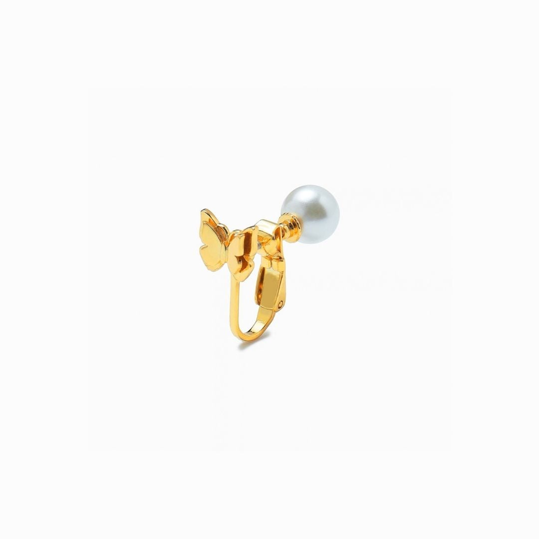 《Clip-on earrings》Butterfly Pearl Kiss（Luxe）